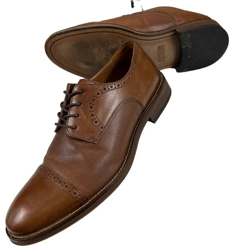 Johnston & Murphy Leather Cap Toe Oxfords